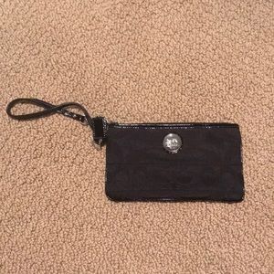 Black Classic Coach Wristlet